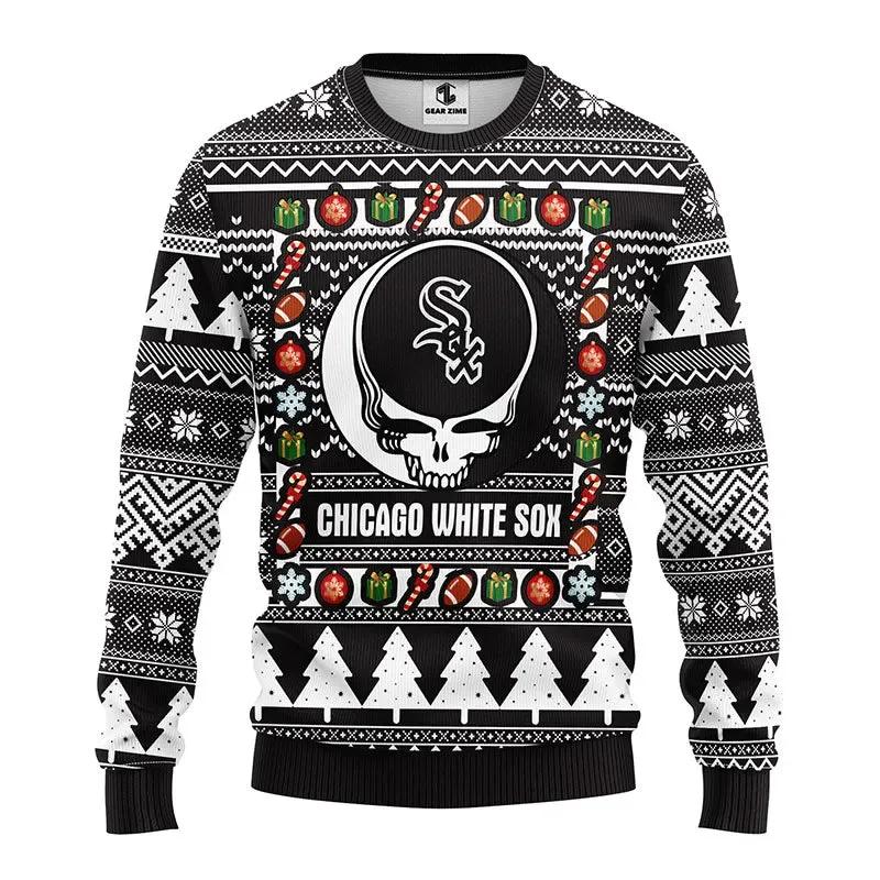 Chicago White Sox Grateful Dead Ugly Christmas Sweater, MLB Christmas Sweater Moonbestprint