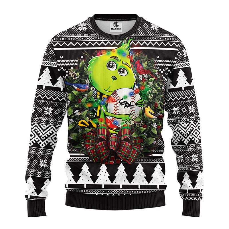 Chicago White Sox Grinch Hug Ugly Christmas Sweater, Grinch Xmas Sweater Moonbestprint
