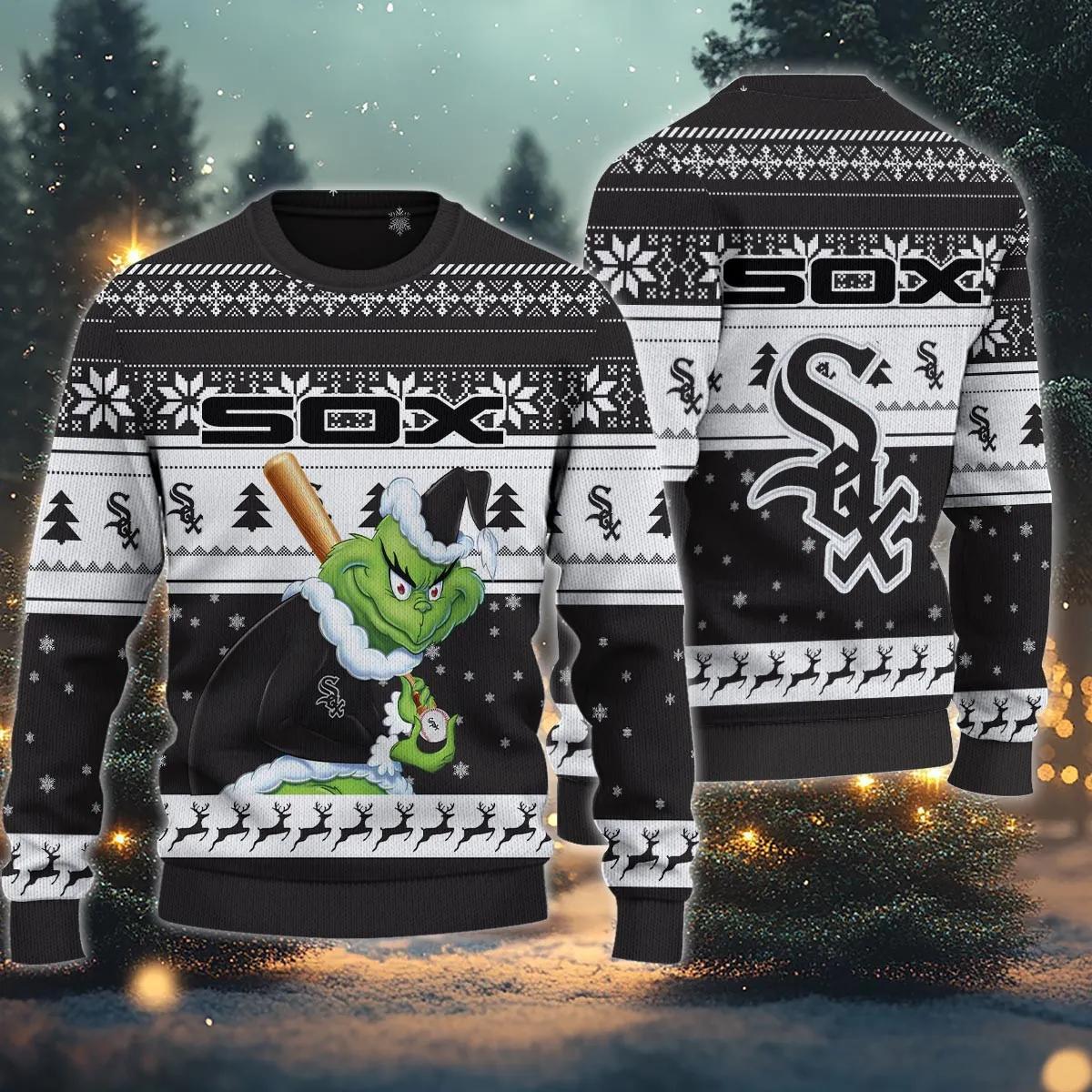 Chicago White Sox Grinch Stolen Ugly Christmas Sweater, MLB Christmas Sweater Moonbestprint