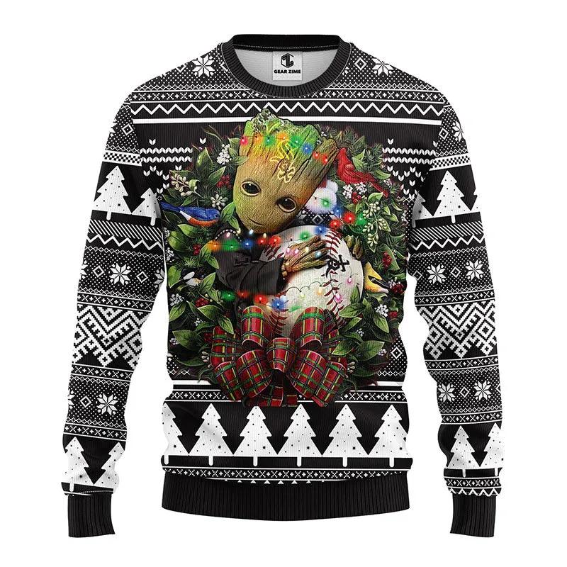 Chicago White Sox Groot Hug Ugly Christmas Sweater, MLB Christmas Sweater Moonbestprint