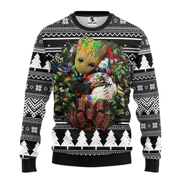Chicago White Sox Groot Hug Ugly Christmas Sweater, MLB Christmas Sweater Moonbestprint