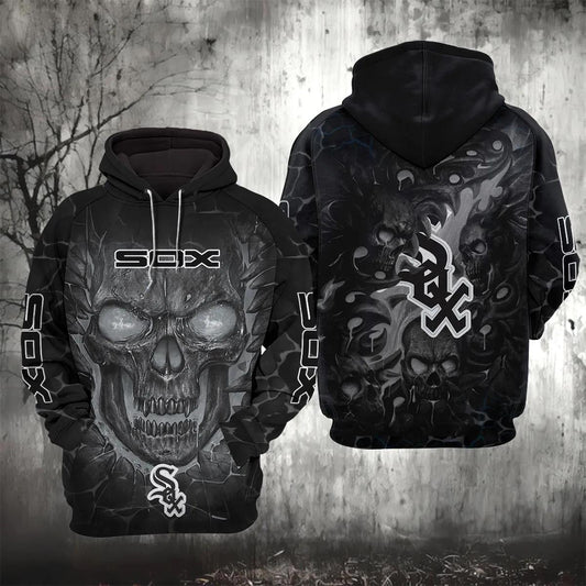 Chicago White Sox Lava Skull 3D Hoodie, MLB Hoodie Moonbestprint