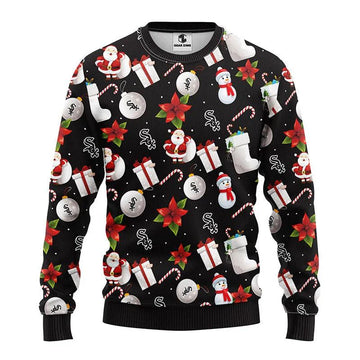 Chicago White Sox Santa Claus Snowman Ugly Christmas Sweater, MLB Christmas Sweater Moonbestprint