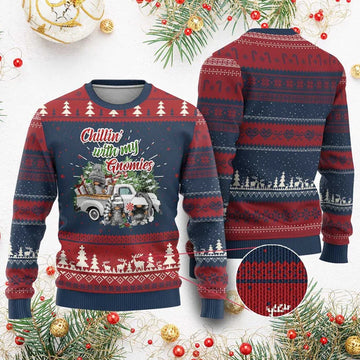 Chillin With My Gnomies Ugly Christmas Sweater - Moonbestprint