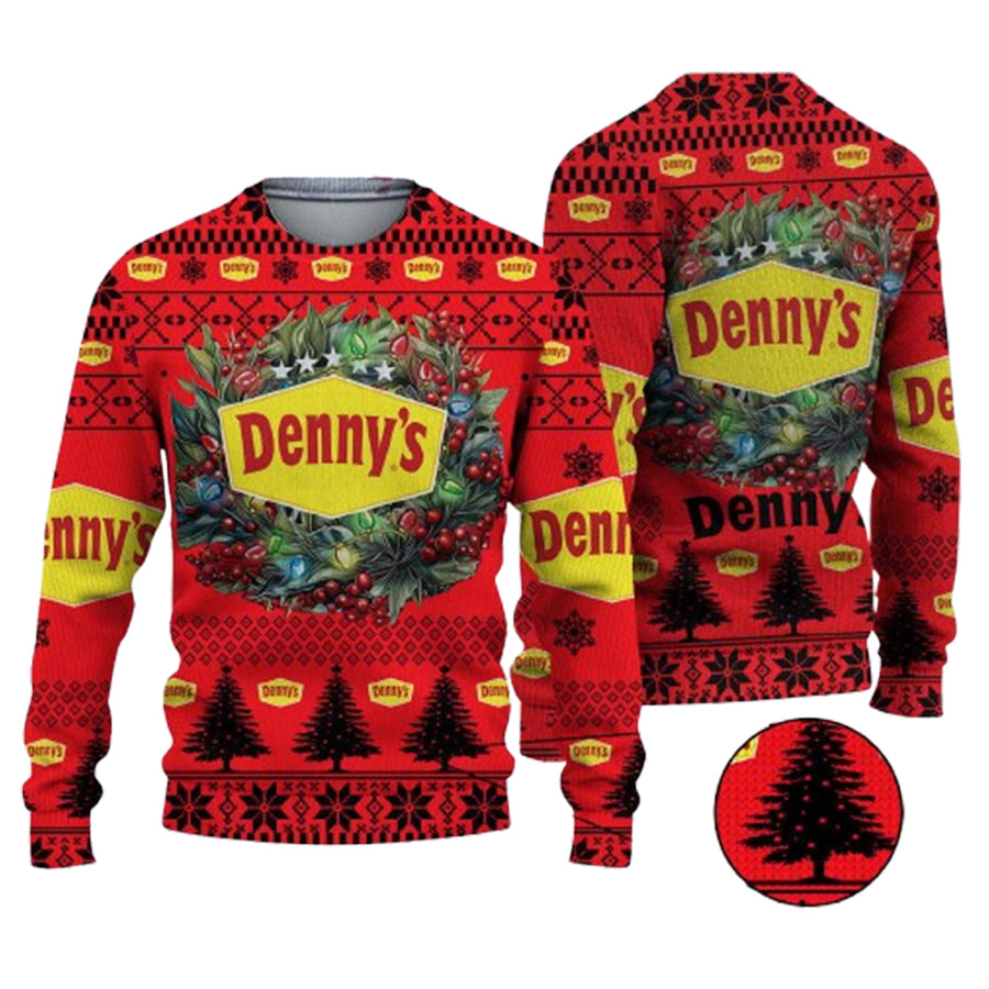 Christmas 2024 Dennys Logo Ugly Christmas Sweater – Moonbestprint