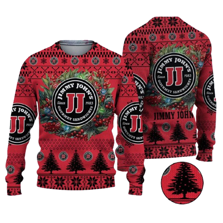 Christmas 2024 Jimmy Johns Logo Ugly Christmas Sweater – Moonbestprint