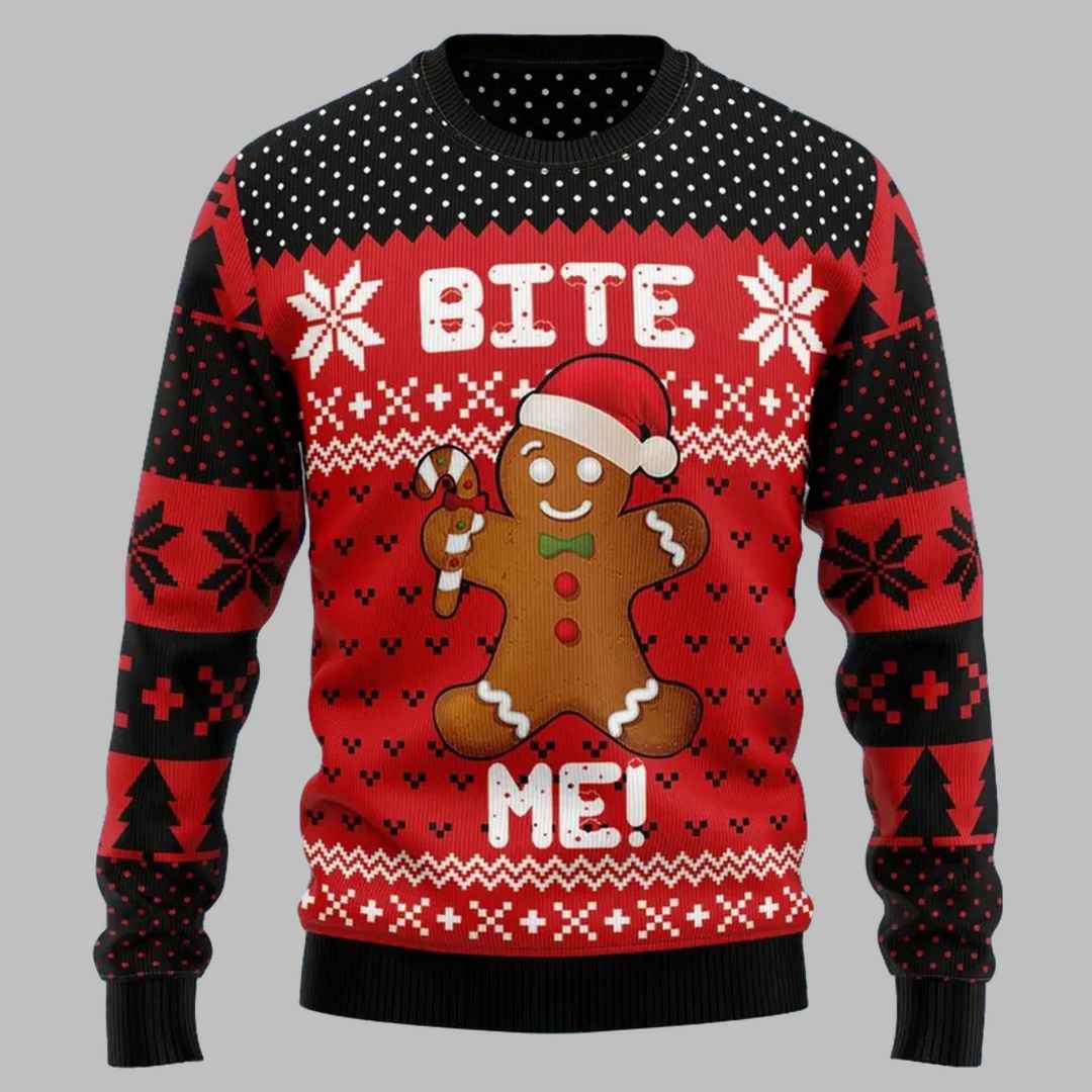 Christmas Bite Me Ugly Christmas Sweater – Moonbestprint