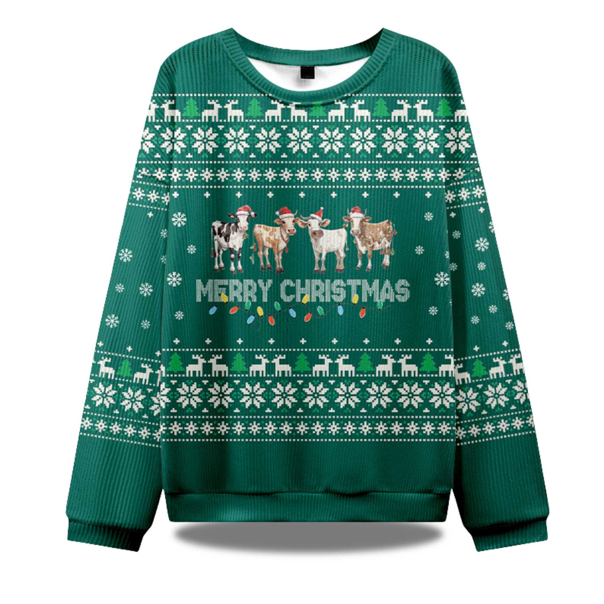 2026 Christmas Cow Ugly Christmas Sweater Moonbestprint