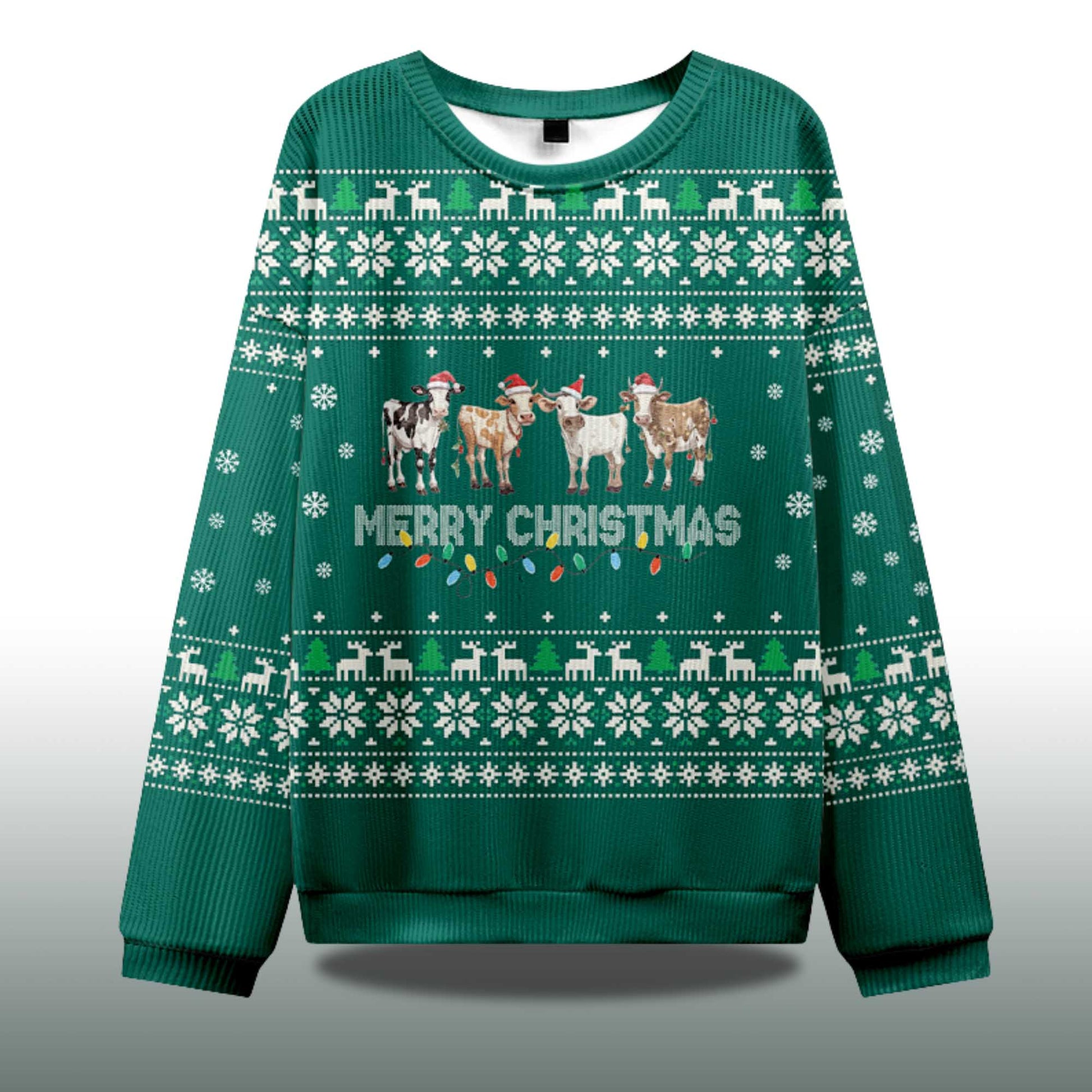 2026 Christmas Cow Ugly Christmas Sweater Moonbestprint