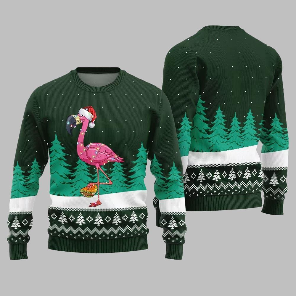 Christmas Flamingo Ugly Sweater 2026 Christmas - Moonbestprint