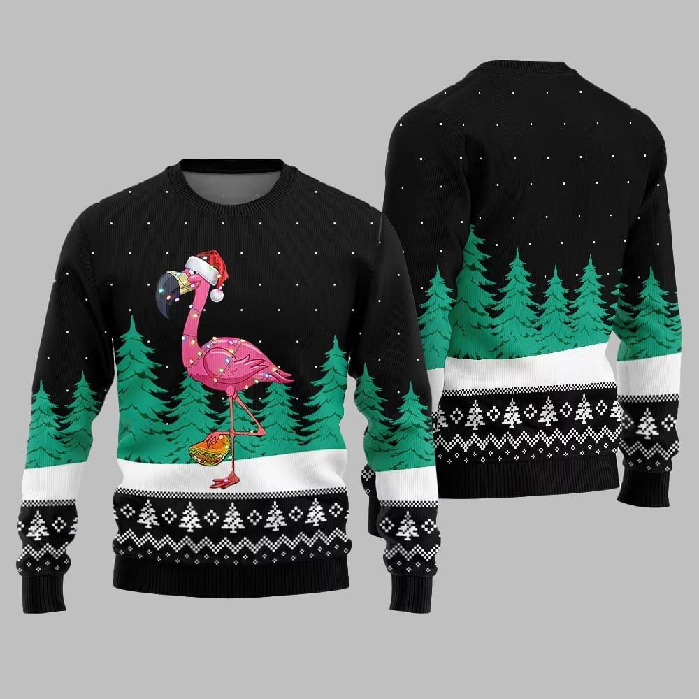 Christmas Flamingo Ugly Sweater 2026 Christmas - Moonbestprint