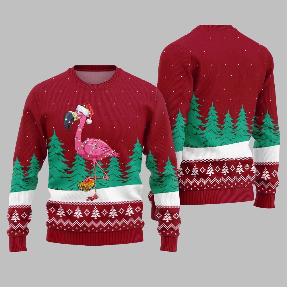Christmas Flamingo Ugly Sweater 2026 Christmas - Moonbestprint