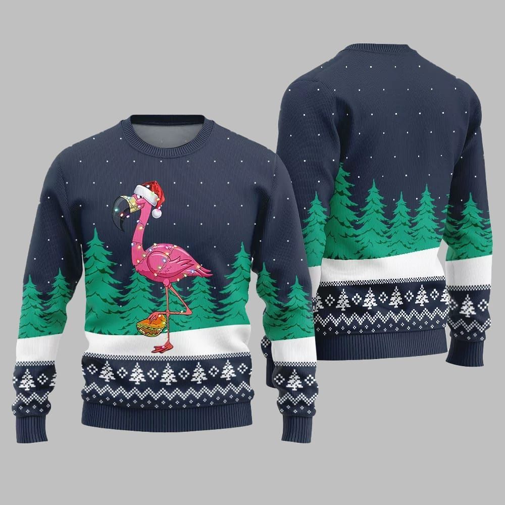 Christmas Flamingo Ugly Sweater 2026 Christmas - Moonbestprint