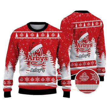 Christmas Funny Santa Claus Arbys Logo Ugly Christmas Sweater – Moonbestprint