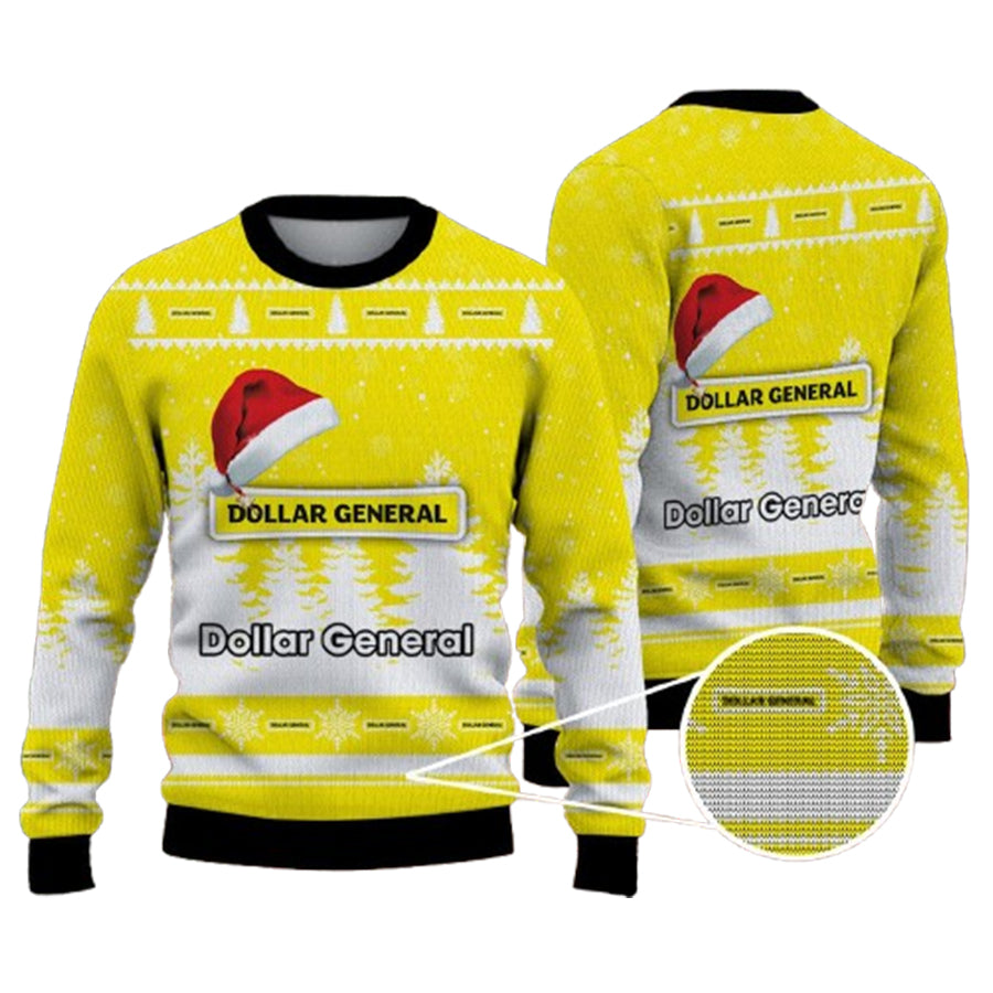 Christmas Funny Santa Claus Dollar General Logo Ugly Christmas Sweater – Moonbestprint