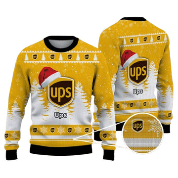 Christmas Funny Santa Claus Ups Logo Ugly Christmas Sweater – Moonbestprint