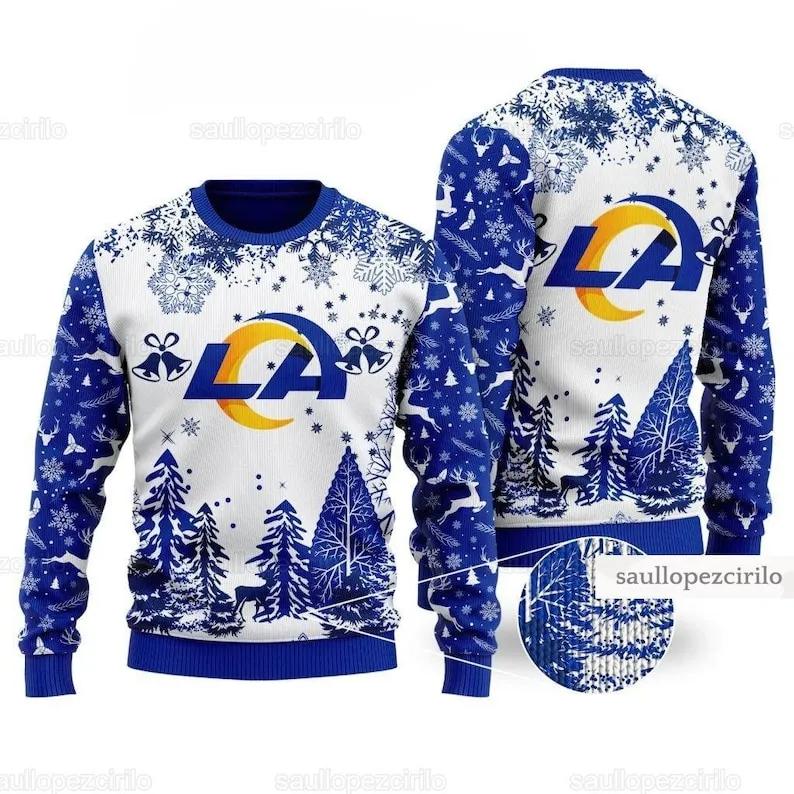 Christmas Los Angeles Rams Ugly Christmas Sweater, NFL Christmas Sweater Moonbestprint