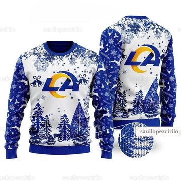 Christmas Los Angeles Rams Ugly Christmas Sweater, NFL Christmas Sweater Moonbestprint
