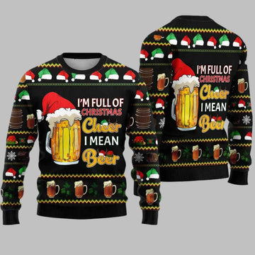 Christmas Santa Beer I'm Full Of Christmas Cheer I Mean Beer Ugly Christmas Sweater – Moonbestprint
