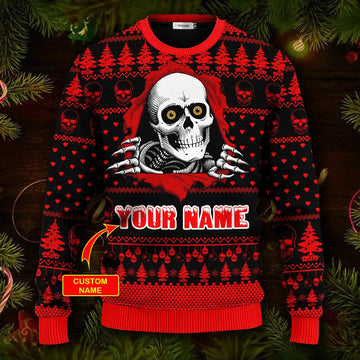Christmas Skull Inside Me Skull Custom Ugly Christmas Sweater Moonbestprint