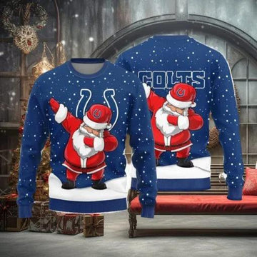 Christmas Sweater Indianapolis Colts Dab Santa Ugly Christmas Sweater, NFL Chritsmas Sweater Moonbestprint