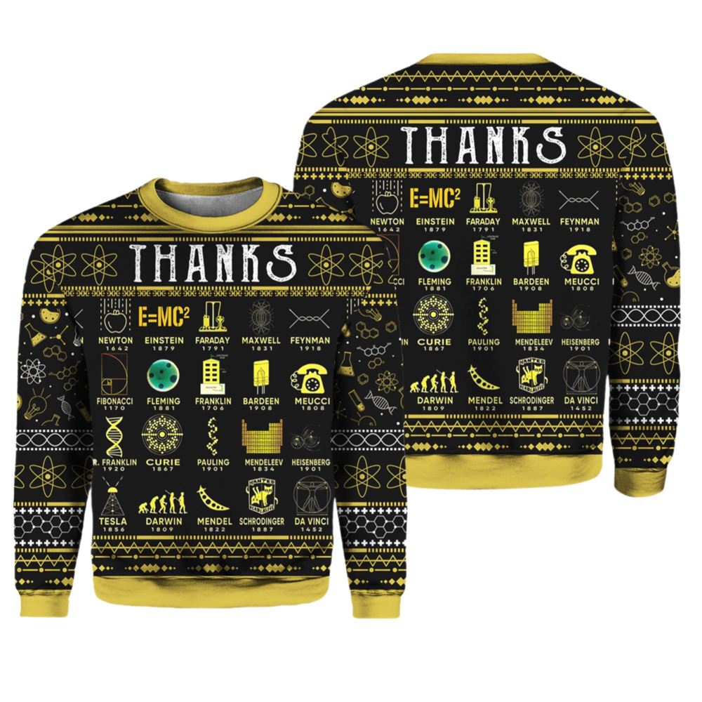 Christmas Thanks Science Ugly Christmas Sweater - Moonbestprint
