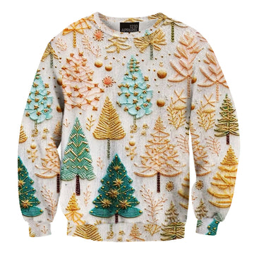 Christmas Tree Print Ugly Christmas Sweater - Moonbestprint