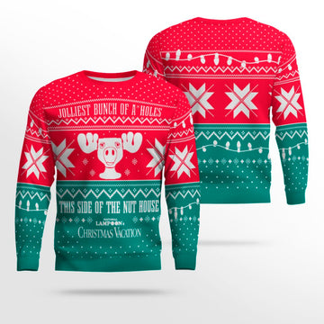 Christmas Vacation Jolliest Bunch of A*Holes Red and Green Ugly Christmas Sweater – Moonbestprint