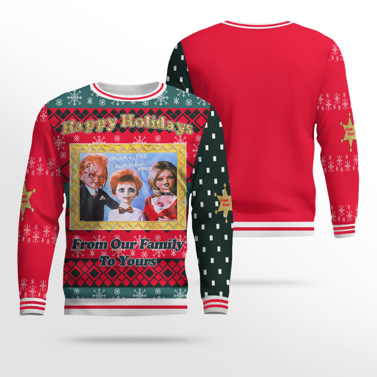 Chucky Happy Holidays From Our Family to Yours Ugly Sweater 2025 – Moonbestprint