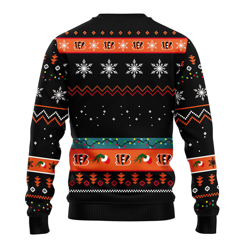 Cincinnati Bengals 12 Grinch Xmas Day Ugly Christmas Sweater, Grinch Xmas Sweater Moonbestprint