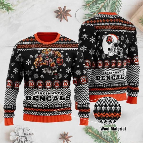 Cincinnati Bengals 3D Printed Ugly Christmas Sweater, NFL Christmas Sweater Moonbestprint