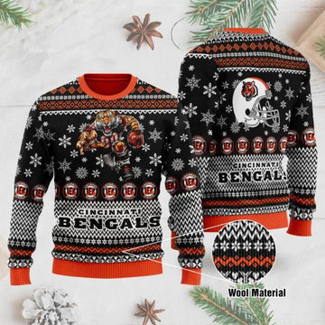 Cincinnati Bengals 3D Printed Ugly Christmas Sweater, NFL Christmas Sweater Moonbestprint
