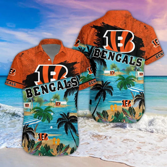 Cincinnati Bengals Aloha Shirt, NFL Hawaiian Shirt Moonbestprint
