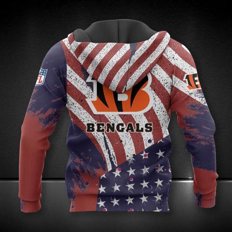 Cincinnati Bengals American Flag All Over Print Hoodie 1, NFL Hoodie Moonbestprint