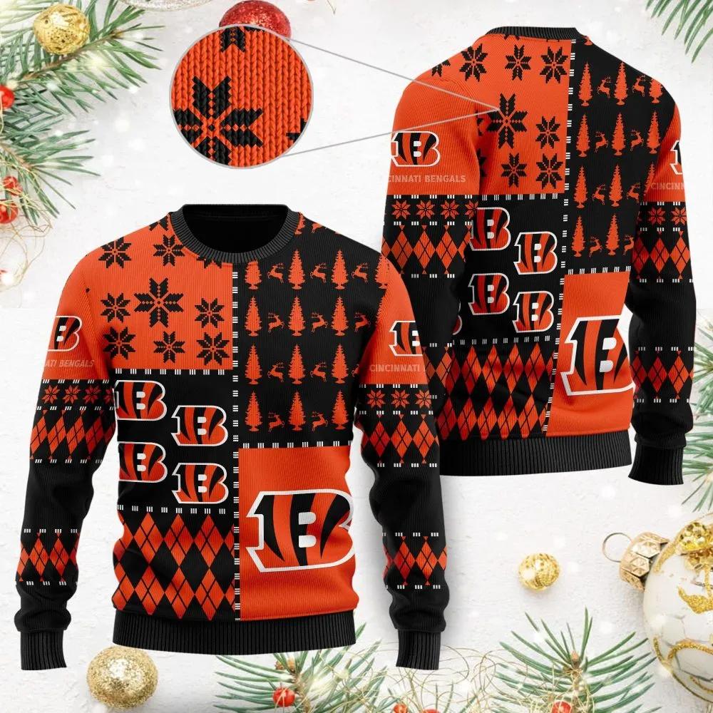 Cincinnati Bengals Christmas Ugly Sweater, NFL Christmas Sweater Moonbestprint