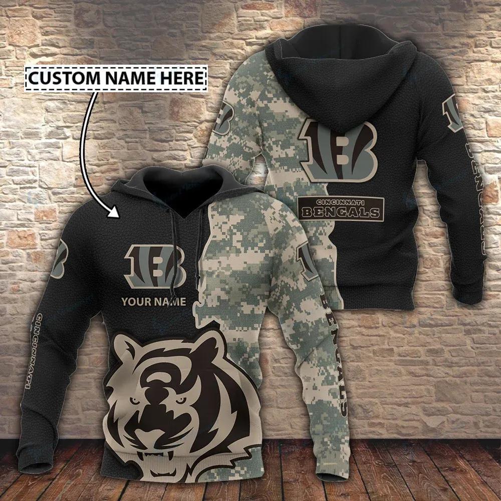 Cincinnati Bengals Cusstom Name 3D Hoodie, NFL Hoodie Moonbestprint