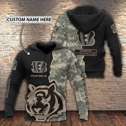 Cincinnati Bengals Cusstom Name 3D Hoodie, NFL Hoodie Moonbestprint
