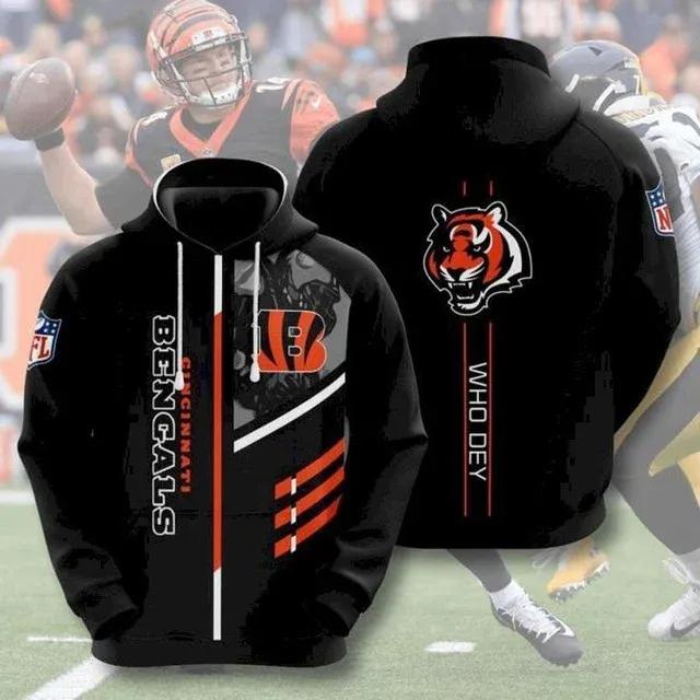 Cincinnati Bengals Football Black 3D Hoodie, NFL Hoodie Moonbestprint