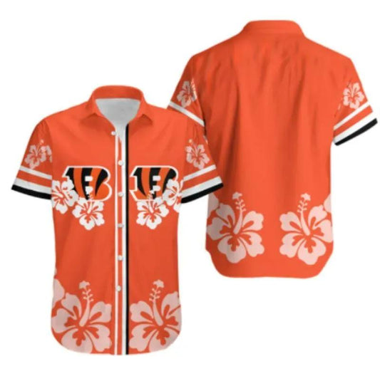 Cincinnati Bengals Hibiscus Flower Hawaii Shirt Summer Collection, NFL Hawaiian Shirt Moonbestprint