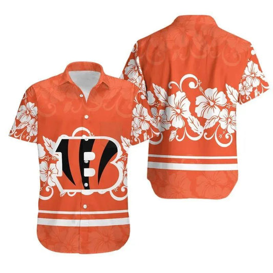 Cincinnati Bengals Hibiscus Flowers Hawaii Shirt Summer Collection, NFL Hawaiian Shirt Moonbestprint