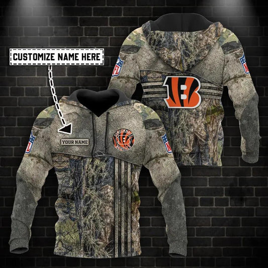 Cincinnati Bengals Hunting Personalized 3D Hoodie, NFL Hoodie Moonbestprint