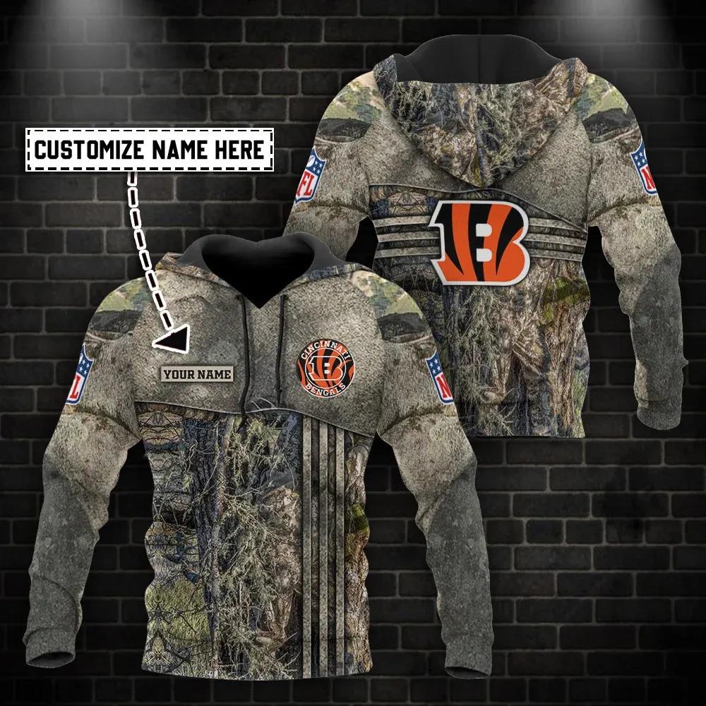 Cincinnati Bengals Hunting Personalized 3D Hoodie, NFL Hoodie Moonbestprint