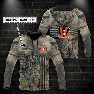 Cincinnati Bengals Hunting Personalized 3D Hoodie, NFL Hoodie Moonbestprint