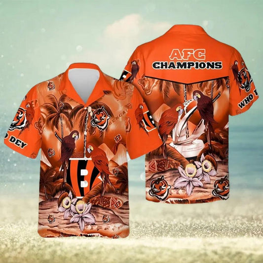 Cincinnati Bengals NFL Aloha Beach Hawaiian Shirt, NFL Hawaiian Shirt Moonbestprint