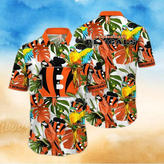 Cincinnati Bengals NFL Flower Colorful Pattern Hawaiian Shirt, NFL Hawaiian Shirt Moonbestprint