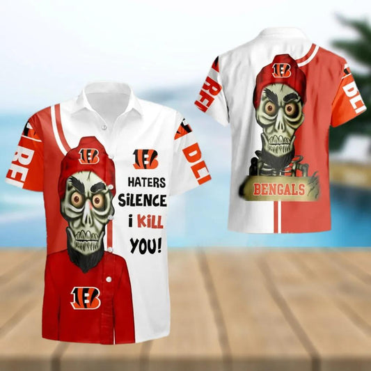 Cincinnati Bengals NFL Haters I Kill You Hawaiian Shirt, NFL Hawaiian Shirt Moonbestprint
