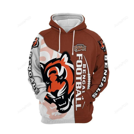 Cincinnati Bengals Ncaa Football Tiger 3D Hoodie, NFL Hoodie Moonbestprint