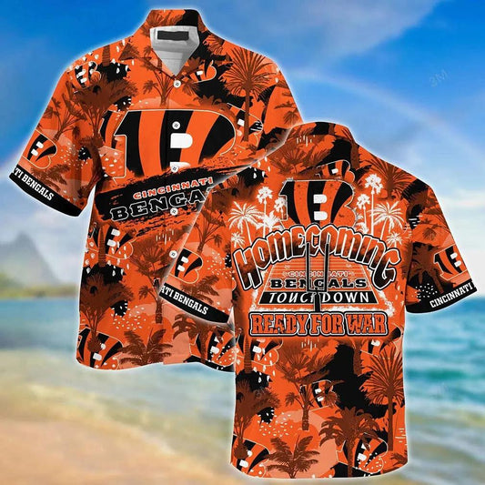 Cincinnati Bengals Nfl Beach Shirt For Sports Best Fans This Summer Hawaiian Shirt, NFL Hawaiian Shirt Moonbestprint
