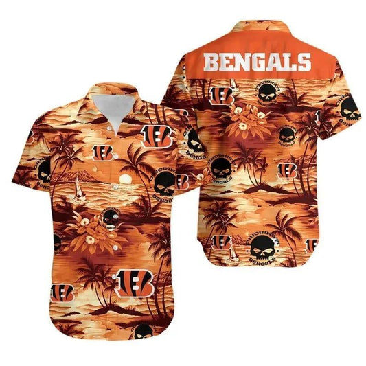 Cincinnati Bengals Nfl Football Hawaiian Graphic Print Short Sleeve Hawaiian Shirt, NFL Hawaiian Shirt Moonbestprint