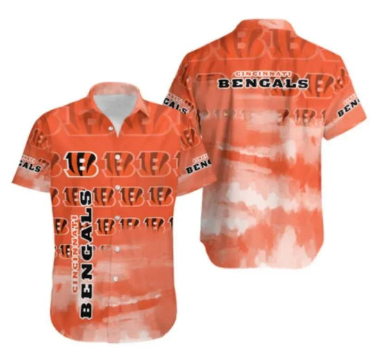 Cincinnati Bengals Nfl Gift For Fan Hawaiian Graphic Print Short Sleeve Hawaiian Shirt, NFL Hawaiian Shirt Moonbestprint